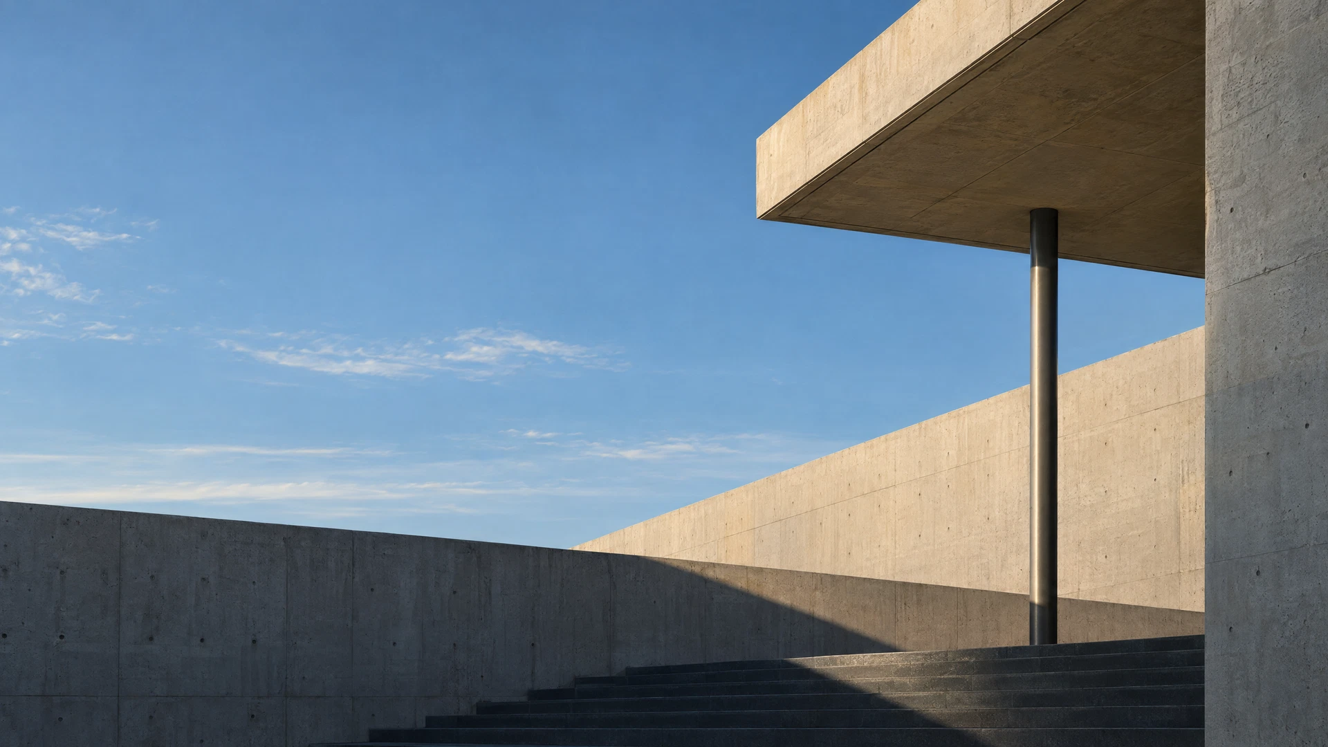 Abstract modern architecture against an open sky
